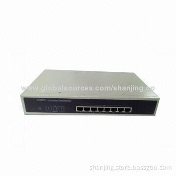 8-port Network Switch, 8 10/100Mbps Auto-negotiation Ports, 100 to 240V AC，50/60Hz Input Voltage